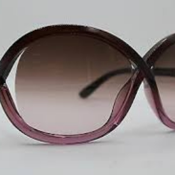 Tom Ford Sandra Sunglasses Purple Frame Brown Grad - Picture 2 of 7